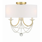 Delilah Ceiling Light - Aged Brass / White