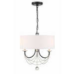 Delilah Shade Chandelier - Matte Black / White