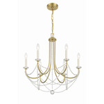 Delilah Chandelier - Aged Brass / Crystal