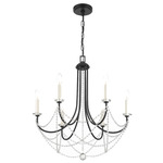 Delilah Chandelier - Matte Black / Crystal