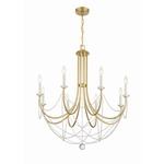 Delilah Chandelier - Aged Brass / Crystal