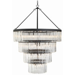 Emory Tiered Chandelier - Black Forged / Clear