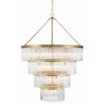 Emory Tiered Chandelier - Modern Gold / Clear