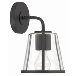 Fulton Wall Sconce - Black / Clear