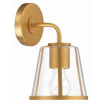 Fulton Wall Sconce - Antique Gold / Clear
