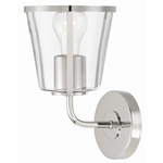 Fulton Wall Sconce - Polished Nickel / Clear