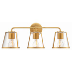 Fulton Bathroom Vanity Light - Antique Gold / Clear