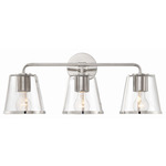 Fulton Bathroom Vanity Light - Polished Nickel / Clear