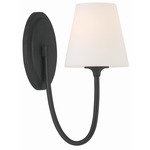Juno Wall Sconce - Black Forged / White