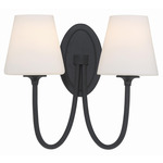 Juno Wall Sconce - Black Forged / White