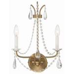 Karrington Wall Sconce - Aged Brass / Crystal