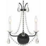 Karrington Wall Sconce - Matte Black / Crystal