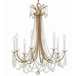 Karrington Chandelier - Aged Brass / Crystal