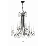 Karrington Chandelier - Matte Black / Crystal