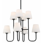 Keenan Chandelier - Black Forged / White