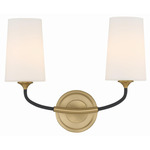 Niles Wall Sconce - Black Forged /Modern Gold / White