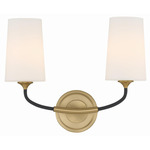 Niles Bathroom Vanity Light - Black Forged / Modern Gold / White