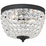 Nola Ceiling Light Fixture - Black Forged / Hand-Cut Crystal