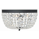 Nola Ceiling Light Fixture - Black Forged / Hand-Cut Crystal