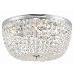 Nola Ceiling Light Fixture - Polished Chrome / Hand-Cut Crystal