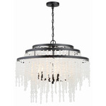 Poppy Chandelier - Matte Black / Frosted