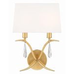 Rollins Wall Sconce - Antique Gold / White