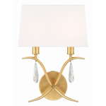 Rollins Wall Sconce - Antique Gold / White