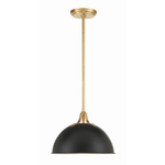 Soto Pendant - Matte Black / Antique Gold