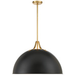 Soto Pendant - Matte Black/Antique Gold