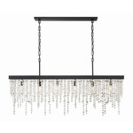 Winham Linear Chandelier - Black Forged / Hand-Cut Crystal