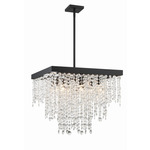 Winham Square Chandelier - Black Forged / Hand-Cut Crystal