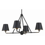 Xavier 4 Light Chandelier - Matte Black / Black