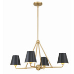 Xavier 4 Light Chandelier - Vibrant Gold / Black