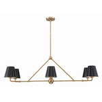 Xavier Linear Chandelier - Vibrant Gold / Black