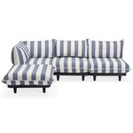 Paletti Outdoor Lounge Set - Black / Stripe Ocean Blue