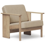 Block Lounge Chair - White Oak / Natural Linen