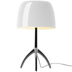 Lumiere Table Lamp - Black Chrome / White