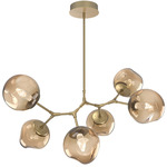 Luna Modern Branch Chandelier - Gilded Brass / Bronze Geo