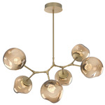 Luna Modern Branch Chandelier - Gilded Brass / Bronze Zircon