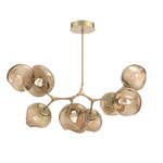 Luna Modern Branch Chandelier - Gilded Brass / Bronze Geo