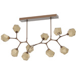 Gem Modern Branch Chandelier - Burnished Bronze / Bronze