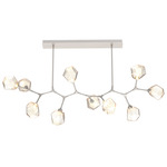 Gem Large Modern Branch Chandelier - Metallic Beige Silver / Amber