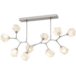 Gem Modern Branch Chandelier - Beige Silver / Amber