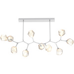 Gem Large Modern Branch Chandelier - Classic Silver / Amber