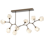Gem Modern Branch Chandelier - Flat Bronze / Amber