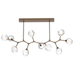 Gem Large Modern Branch Chandelier - Flat Bronze / Clear