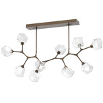 Gem Modern Branch Chandelier - Flat Bronze / Clear