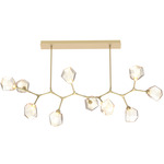 Gem Modern Branch Chandelier - Gilded Brass / Amber