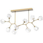 Gem Modern Branch Chandelier - Gilded Brass / Clear