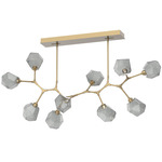 Gem Modern Branch Chandelier - Gilded Brass / Smoke